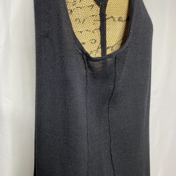 Eileen Fisher Black Sleeveless Wool Knit Maxi Dress - Picture 6 of 11